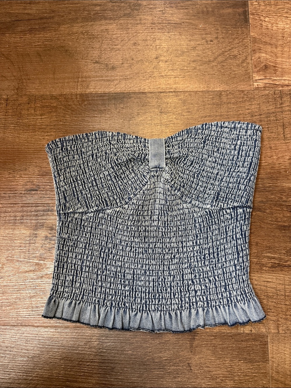 Heartloom Navy and White Smocked Strapless Camisole